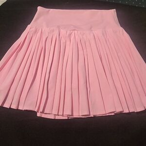 High-Waist Pink Pleated Skater Scort (Skirt) In Soft Pink Size S.